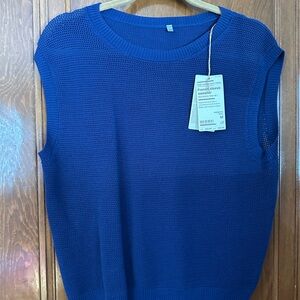 Muji Sleeveless (French Sleeve) Mesh Sweater